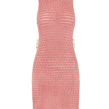 2024 Estate Sexy Un Collo Cut-Out Cerchio Decorazione Corsetto Sottile Spiaggia Mini Vestito Delle Donne Mare Beachwear Costumi da Bagno Cover Up A2796 platinumshop