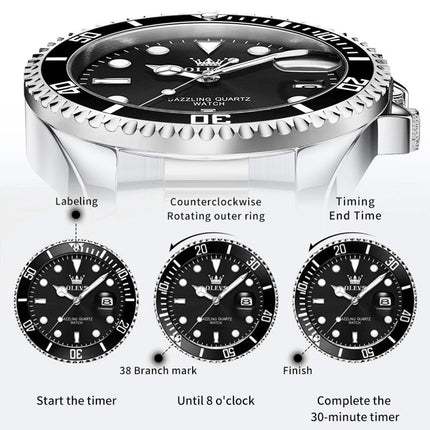 OLEVS Orologi da uomo Trend Luxury Cinturino in acciaio pregiato Grande data Orologio da polso al quarzo di marca originale per uomo Impermeabile luminoso 5885 Nuovo platinumshop