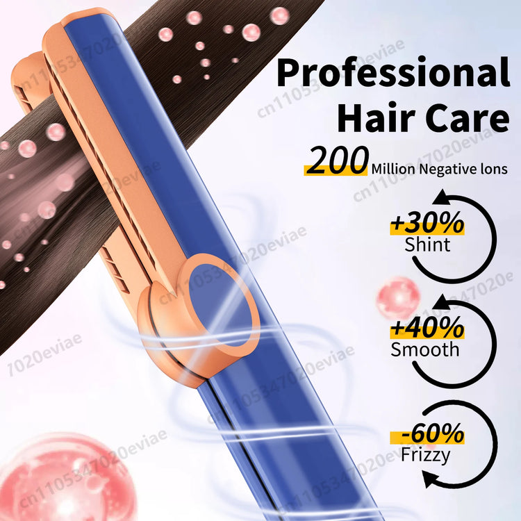 2 in 1 Hair Straightener & Hair Dryer with 15s Fast Heating Hair Flat Iron Negative Ion Iron for Less Frizz, Shinier & Smoother