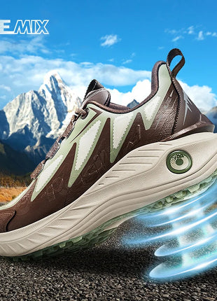 ONEMIX Scarpe casual da uomo autunno inverno Scarpe da trekking antiscivolo e resistenti all'usura con assorbimento degli urti morbido ed elastico PlatiNum