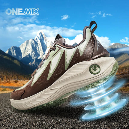 ONEMIX Scarpe casual da uomo autunno inverno Scarpe da trekking antiscivolo e resistenti all'usura con assorbimento degli urti morbido ed elastico PlatiNum
