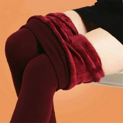 Women Winter Thermal Warm Thick Pantyhose Fluff Lined Stretch Slim Leggings Pants PlatiNum