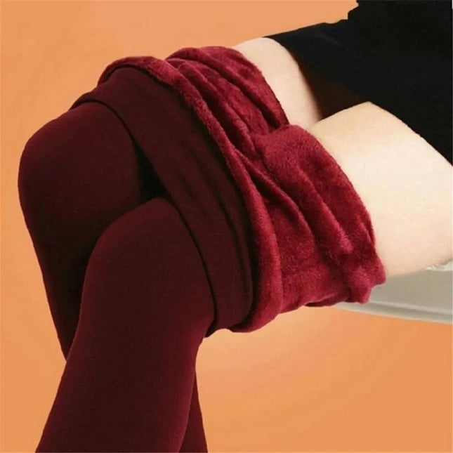 Women Winter Thermal Warm Thick Pantyhose Fluff Lined Stretch Slim Leggings Pants PlatiNum