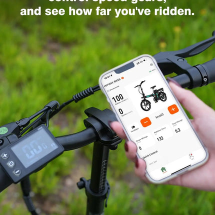 Bicicletta elettrica HITWAY, E-Bike pieghevole, Bici da città, Batteria al litio 36V/13Ah, Autonomia elettrica fino a 35-90 km