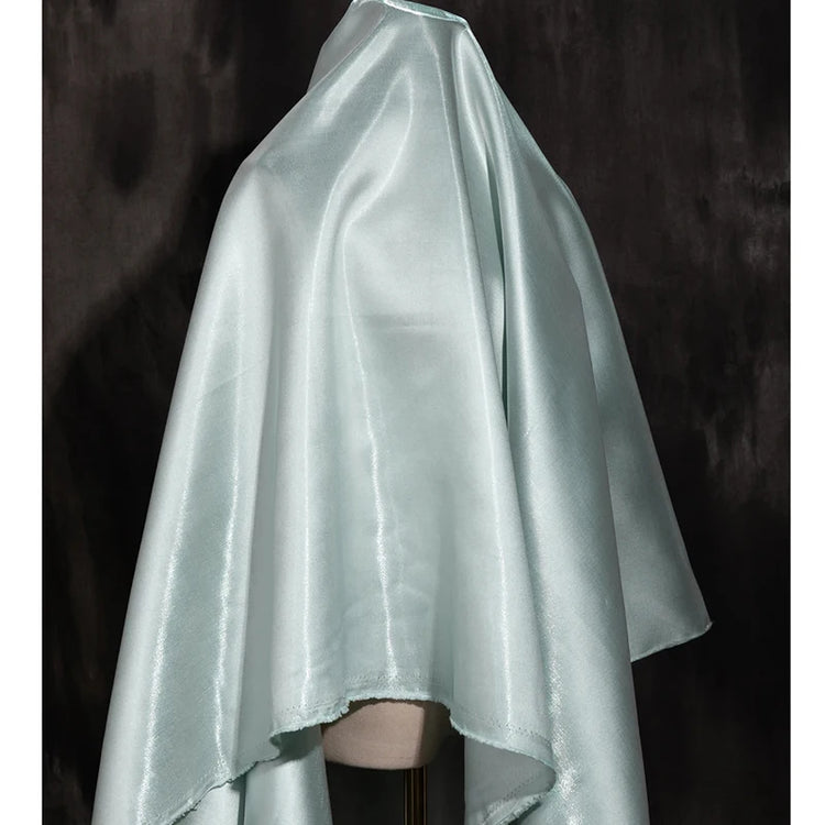 Tessuto Satinato Liquido Lucido di Lusso Riflettente Effetto Galassia per Abiti da Sposa e Design di Abiti alla Moda