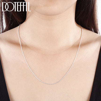 DOTEFFIL 925 Sterling Silver 5/10pcs/Lot 16/18/20/22/24/26/28/30 Inch 1.2mm Snake Chain Necklace For Woman Man Fashion Jewelry PlatiNum