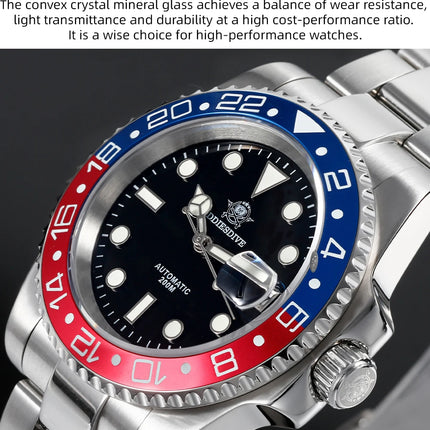 ADDIESDIVE 2025 New Men's Business Watch 200m Water Resistant 8215 Automatic Mechanical Watch Sapphire Crystal Luminous Watch