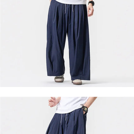 Pantaloni Harem Oversize da Uomo Leggeri Sottili Traspiranti Tinta Unita Stile Harajuku Gamba Larga Casual Moda Pantaloni Dritti Uomo 5XL