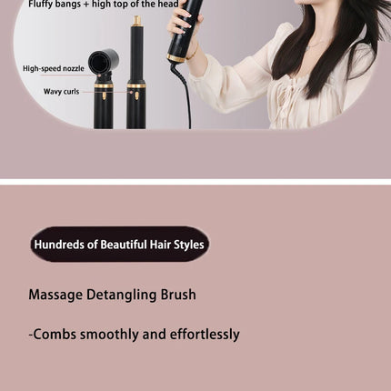 5 in 1 Hair Dryer Brush Hot Comb Set Professional Curling Iron Hair Straightener Styling Tool Air Styling Hair Dryer Household