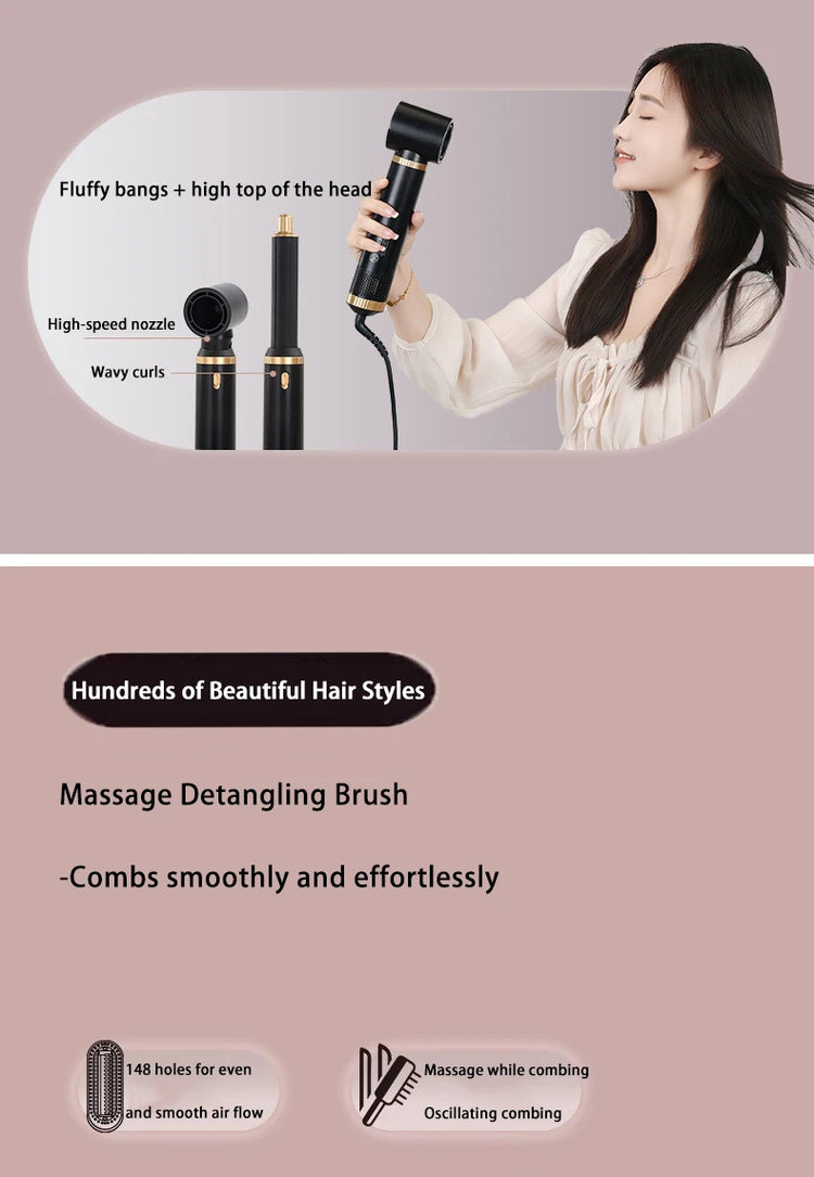 5 in 1 Hair Dryer Brush Hot Comb Set Professional Curling Iron Hair Straightener Styling Tool Air Styling Hair Dryer Household