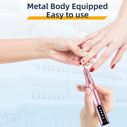 35000RPM Cordless Portable Nail Drill, Rechargeable Electric Nail File Manicure Pedicure Set, Professional Nail Art Tool for Gel Nails, Shaping Polishing for Home Salon & Nail Art Beginners
