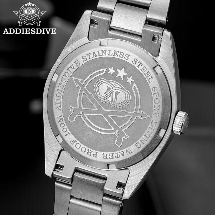 ADDIESDIVE Men's Vintage Quartz Watch 100M Waterproof Sapphire Glass Super Luminous Stainless Steel Classic Wristwatches AD2553