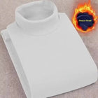Double-Sided Fleece Long Sleeve T-Shirt Men's Autumn Winter Half High Collar Base Layer Heavyweight Warm Top Base Layer Shirt PlatiNum