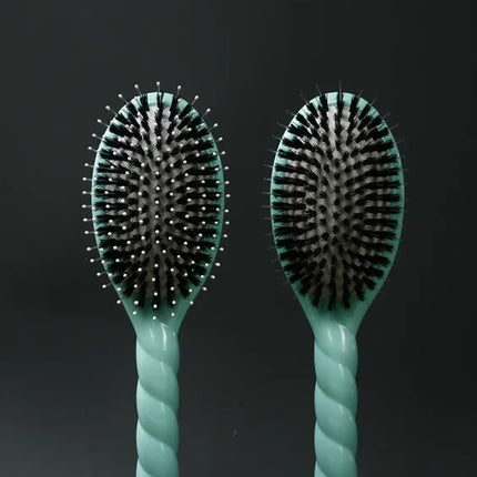 Scalp Massage Boar Bristle Fried Dough Twists Hair Brush Reduces Hair Breakage Detangling Hair Comb Portable Daily Hair Styling Accessories