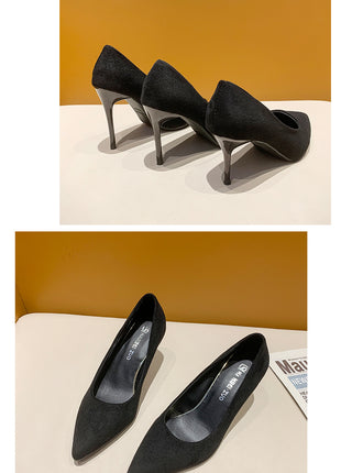 Donne Nuovi Sandali Con Tacco Medio Nero 6-8-10 cm A Punta Tacco Sottile Baotou Banchetto Scarpe Con Tacco Alto Scarpe Da Donna Tacones Mujer