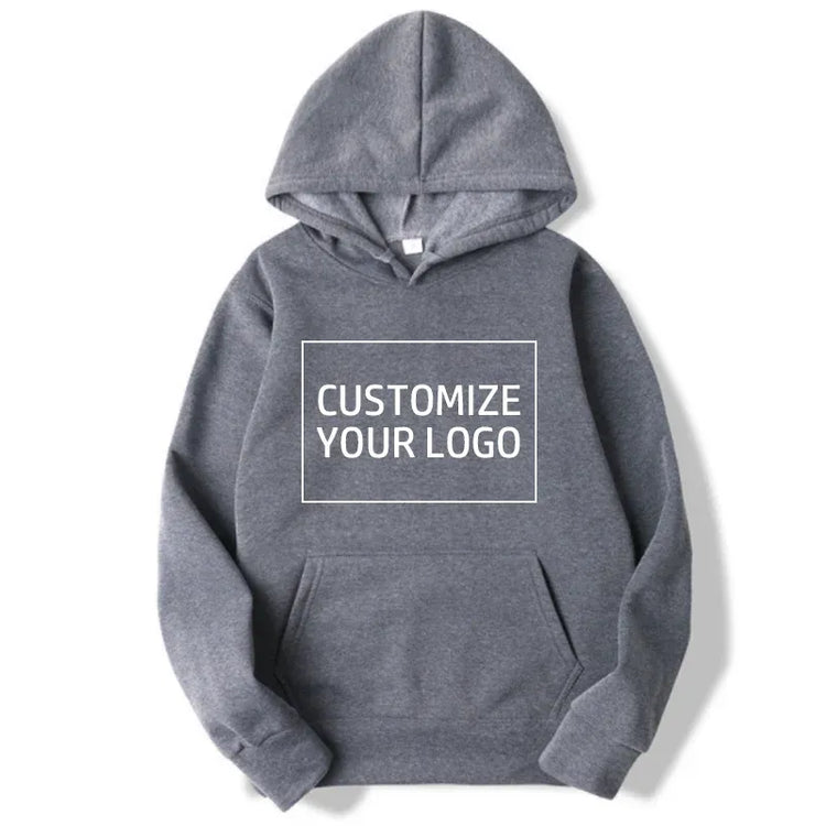 Diy Your Own Design Print Pattern Customize Autumn Long Sleeve Hoodies Solid Color Women Fashion 10 Colors Tops