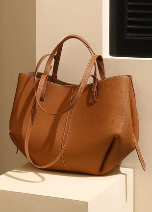 2026 Borse a Mano in Vera Pelle di Prima Qualità per Donna, Borsa a Spalla Grande di Alta Qualità, Borse da Viaggio, Borsa da Viaggio alla Moda per Donna, Marrone