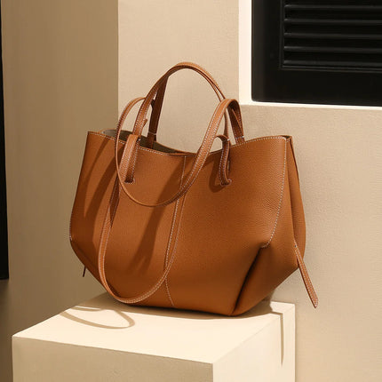 2026 Borse a Mano in Vera Pelle di Prima Qualità per Donna, Borsa a Spalla Grande di Alta Qualità, Borse da Viaggio, Borsa da Viaggio alla Moda per Donna, Marrone