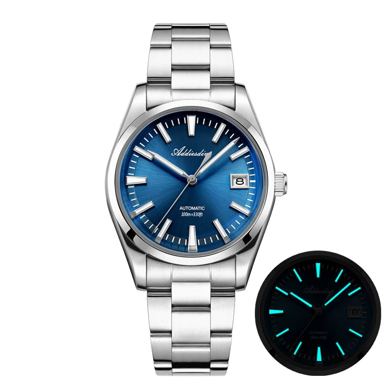 ADDIESDIVE Men's Automatic Mechanical Watch 316L Stainless Steel Luminous with Calendar 100M Waterproof Men's Wristwatch