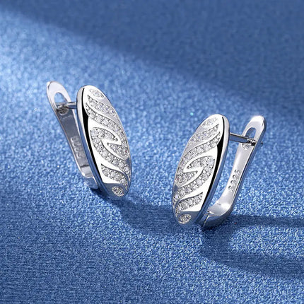 Orecchini in argento sterling 925 gioielli di alta qualità retrò modello semplice orecchini con zirconi bianchi viola vendita calda platinumshop
