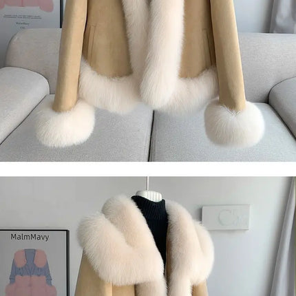 2026 Winter New Faux Fur Jacket Women's Overcoat Fashion Loose Thickened Warm Parker Coat Women's Down Jacket Outwear Casaco