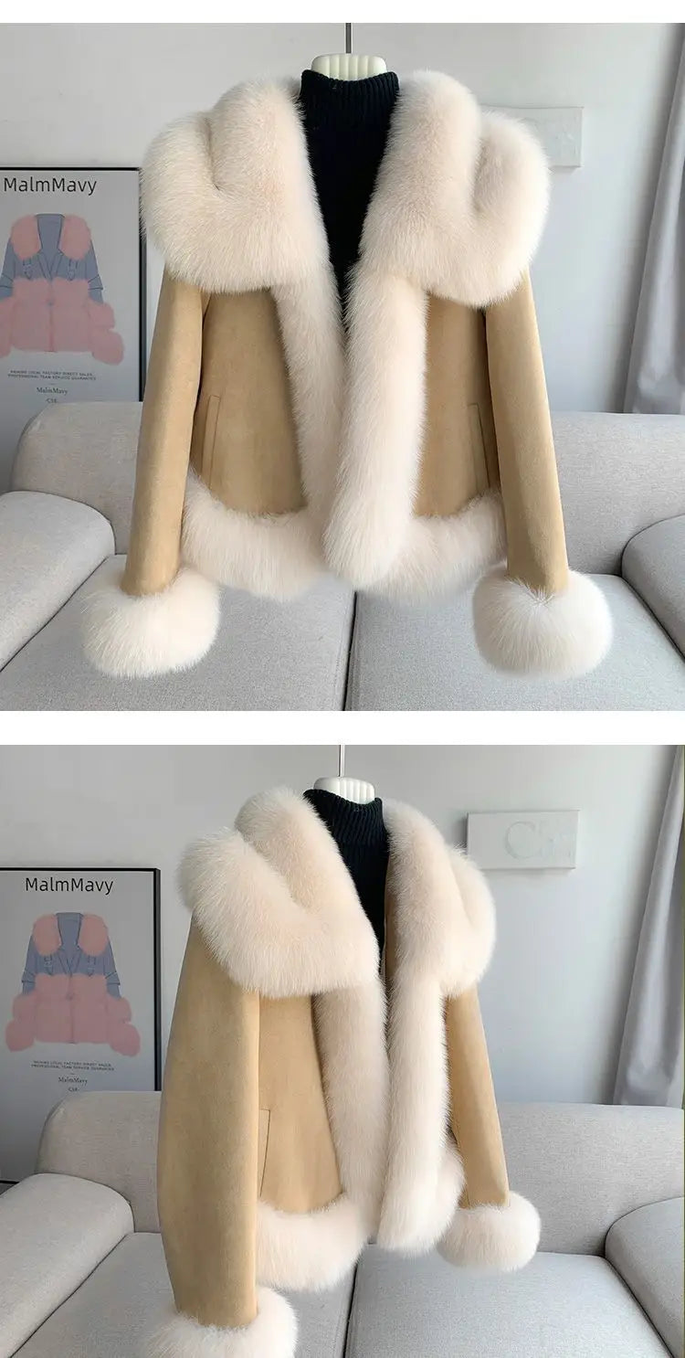 2026 Winter New Faux Fur Jacket Women's Overcoat Fashion Loose Thickened Warm Parker Coat Women's Down Jacket Outwear Casaco