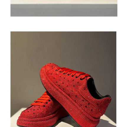 Luxury New Men Rhinestone Lace Up All Match Brand Shoes Causal Flats Loafers Sports Walking Sneakers Zapatos Hombre Vest