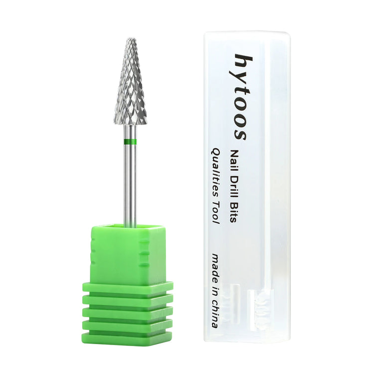 HYTOOS Carbide Cone Shape Nail Drill Bit Rotary Burr Milling Cutter for Manicure & Pedicure Electric Files