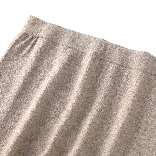 100% Wool Pants Women's Autumn and Winter Knitted Leggings Solid Color Warm Solid Color Wool Leggings Women's Clothes PlatiNum