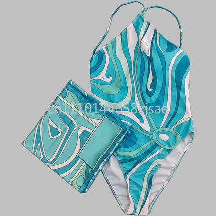 Costumi da bagno di lusso da donna con sciarpa nera e logo firmato, set bikini con fascia per capelli firmata da designer, abbigliamento da spiaggia platinumshop