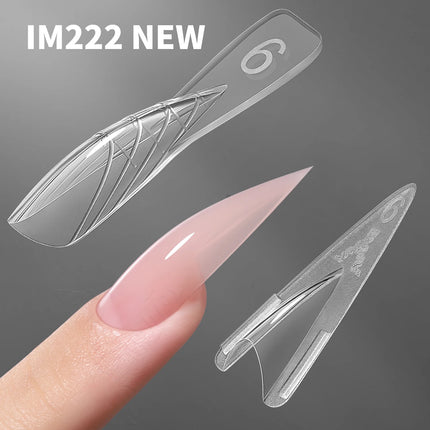 Original YOKEFELLOW Sandwich Dual Nail Form Short Stiletto Nail Extension Form 240pcs Top Form Bottom Form For Quick Nail Extensions IM222