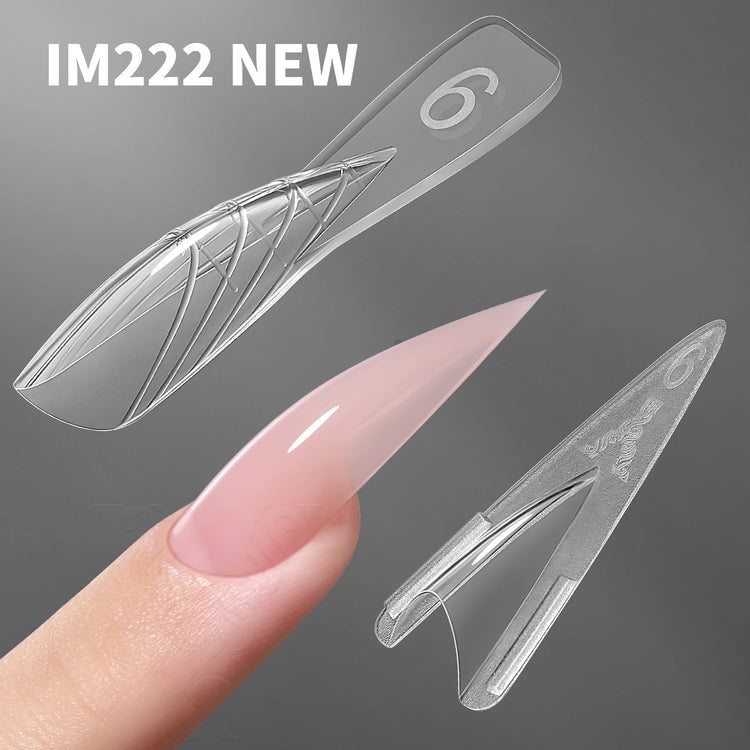 Original YOKEFELLOW Sandwich Dual Nail Form Short Stiletto Nail Extension Form 240pcs Top Form Bottom Form For Quick Nail Extensions IM222
