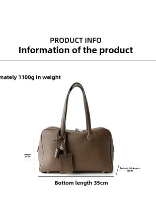 Borsa da donna in pelle di vacchetta di alta qualità, semplice borsa a tracolla di grande capacità, borsa a spalla.