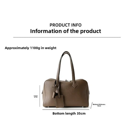 Borsa da donna in pelle di vacchetta di alta qualità, semplice borsa a tracolla di grande capacità, borsa a spalla.