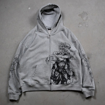 Jojo Bizarre Adventure Star Design Hoodies Women Men Zip Anime Hoodie Harajuku Streetwear Sweatshirt Y2k Men Clothing