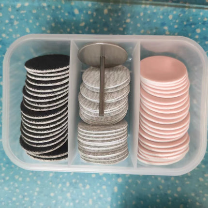 60pcs Replaceable Sanding Paper With Metal Disk Pink Pedicure Nail Bit Sandpaper Foot Care Tool Accessories