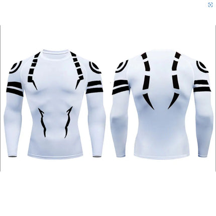 Anime Jujutsu Kaisen Set di compressione Tuta da fitness per uomo Camicia di compressione 3D ad asciugatura rapida + Pantaloncini da palestra Corsa Allenamento Abbigliamento sportivo platinumshop