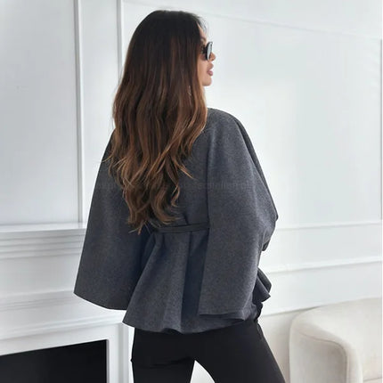 Women's A-Line Cape Woolen Coat Autumn Winter New 2026 Fashionable Outerwear for Ladies