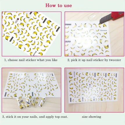4pcs Nail Art Stickers Black Leaf Flowers Summer Nail Water Decals Sliders Set Wraps Tattoo Designs Decors Manicure