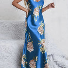 Elegante sexy scollo a V stampa floreale comfort setoso liscio donna slip camicie da notte abiti da notte per l'estate pigiama pigiameria pjs