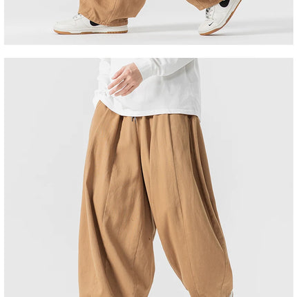 Pantaloni casual da uomo autunno stili giapponesi pantaloni lanterna da uomo caldi vintage larghi pantaloni da uomo oversize moda streetwear