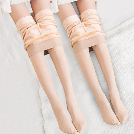 1/2pcs Winter Warm Thick Fleece Pantyhose Women Ladies Thermal Elastic Velvet Tights Stretchy High Waist Leggings Stockings PlatiNum