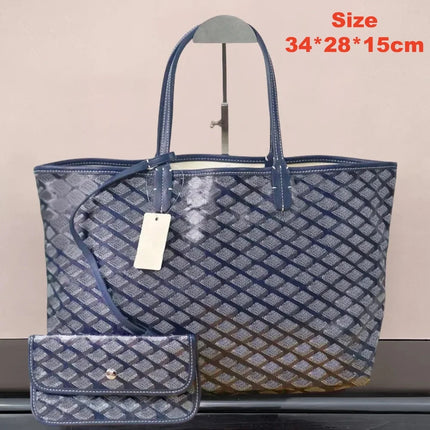 Borsa tote da donna in vera pelle da 34 cm, borsa alla moda, set da 2 pezzi con mini portafoglio in pelle abbinato per lo shopping quotidiano