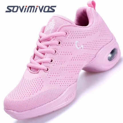 New Soft Outsole Breath Dance Shoes Women Sports Feature Dance Sneakers Jazz Hip Hop Shoes Woman Dancing Shoes Ladies Sneakers