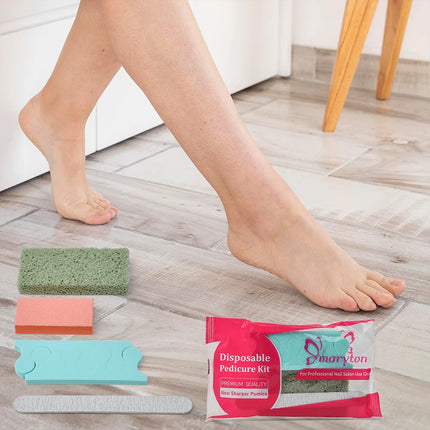 400 Sets/Case Disposable New Sharper Pumice Pedicure Kits Manicue Tools Sand File Buffer Sponge Block 4 In 1 Nail Sets