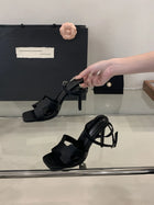 Alionly 2026 Nuova Moda Estiva Sandali Open Toe Donne Fibbia In Metallo Banda Stretta Sottile Tacco Basso Gladiatore Scarpe Da Festa