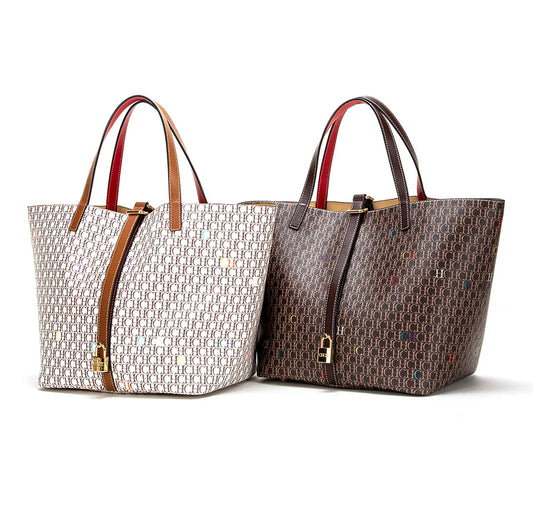 Borsa tote da donna di marca originale di lusso leggero di grande capacità con design a lettera per pendolari da viaggio con piccola serratura