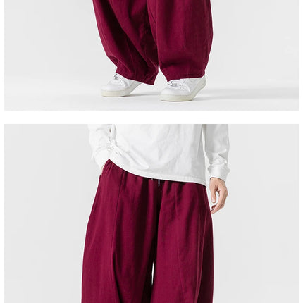 Pantaloni casual da uomo autunno stili giapponesi pantaloni lanterna da uomo caldi vintage larghi pantaloni da uomo oversize moda streetwear
