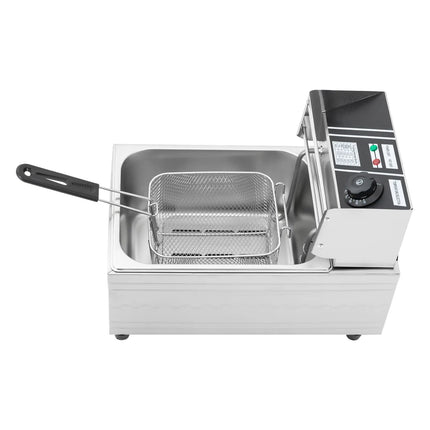 EF-81 220V 2500W Euro Plug 6L Singolo Cilindro Forno per Alimenti Commerciale Friggitrice Per Fare Patatine Pollo Fritto Pollo
