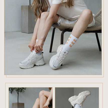 Baasploa Scarpe da corsa retrò da donna Scarpe da jogging sportive con lacci in rete da esterno Scarpe casual leggere e traspiranti antiscivolo da donna